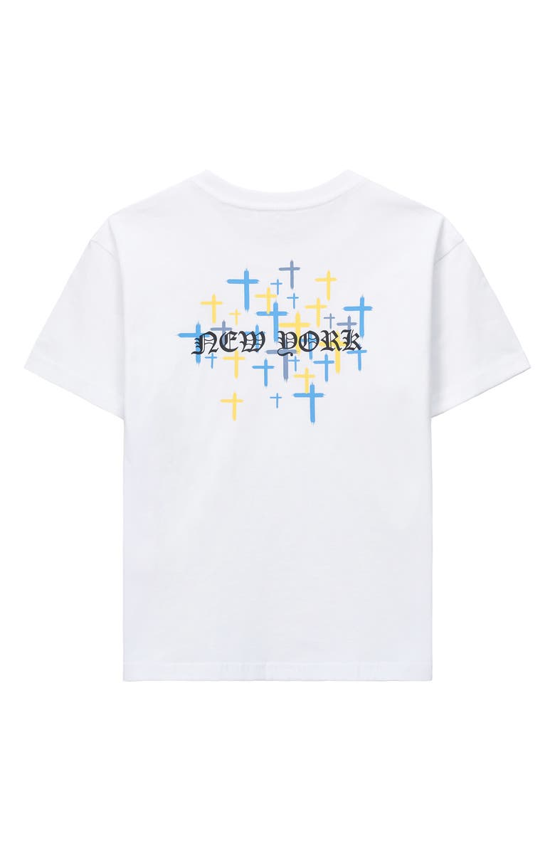 RtA Kids' Lawson Cotton Graphic T-Shirt, Alternate, color, White Old English Ny