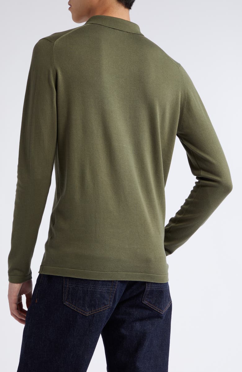 Sunspel Long Sleeve Sea Island Cotton Polo, Alternate, color, 