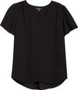 NYDJ Pleated Back Flutter Sleeve Top