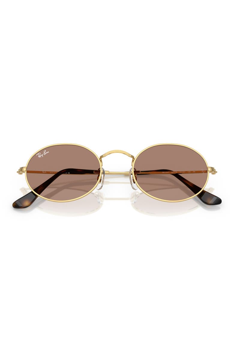 Oval 51mm Sunglasses, Alternate, color, ARISTA GOLD
