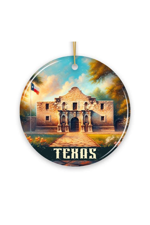 Texas Alamo Sunset Landmark Ceramic Ornament