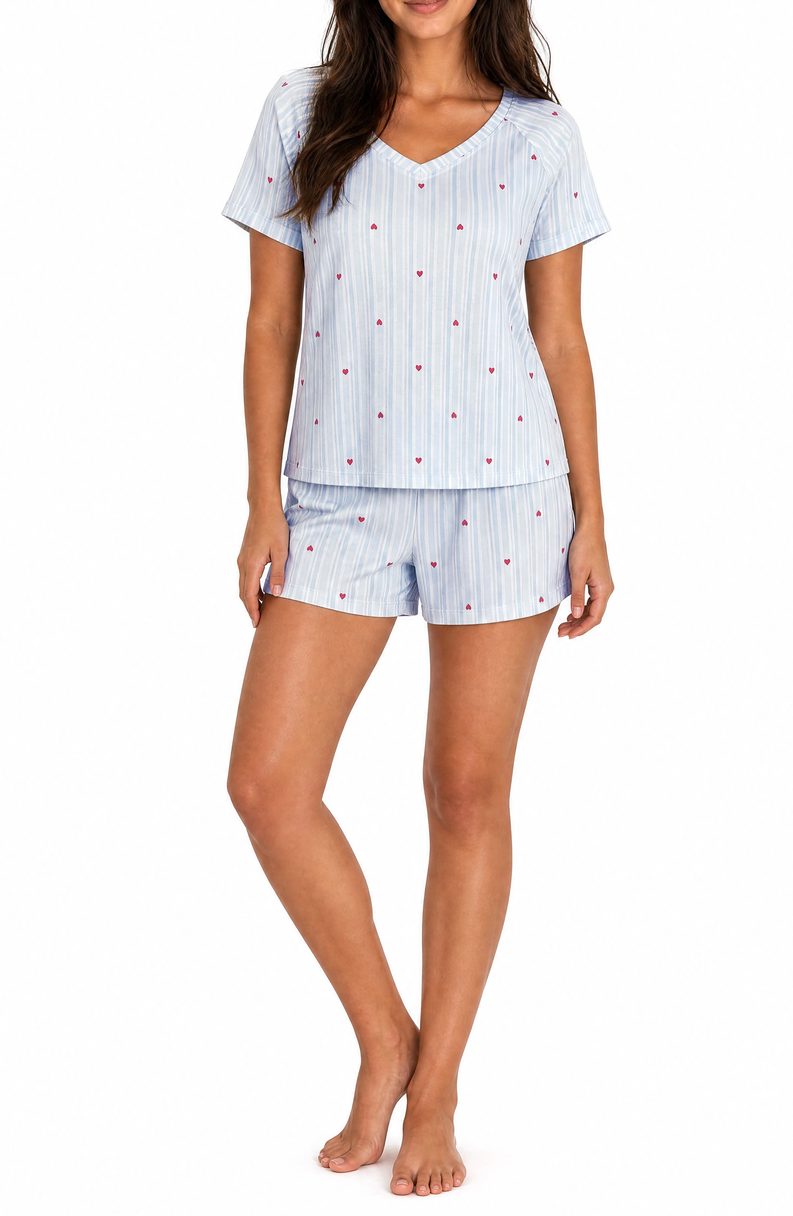 V-Neck Tee & Shorts Pajama Set