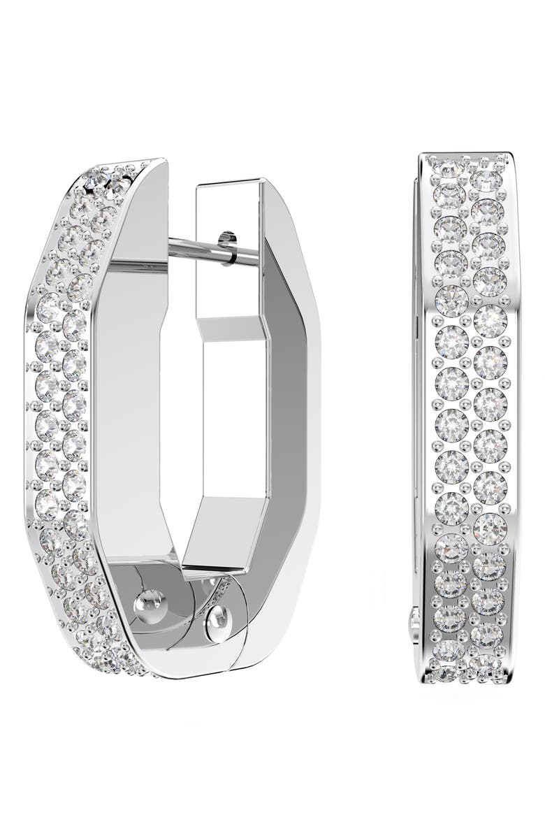 Swarovski Dextera Pavé Hexagonal Hoop Earrings, Main, color, 