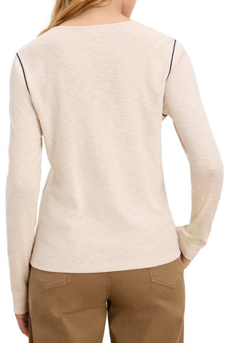 Cotton & Modal Long Sleeve T-Shirt, Alternate, color, COCONUT