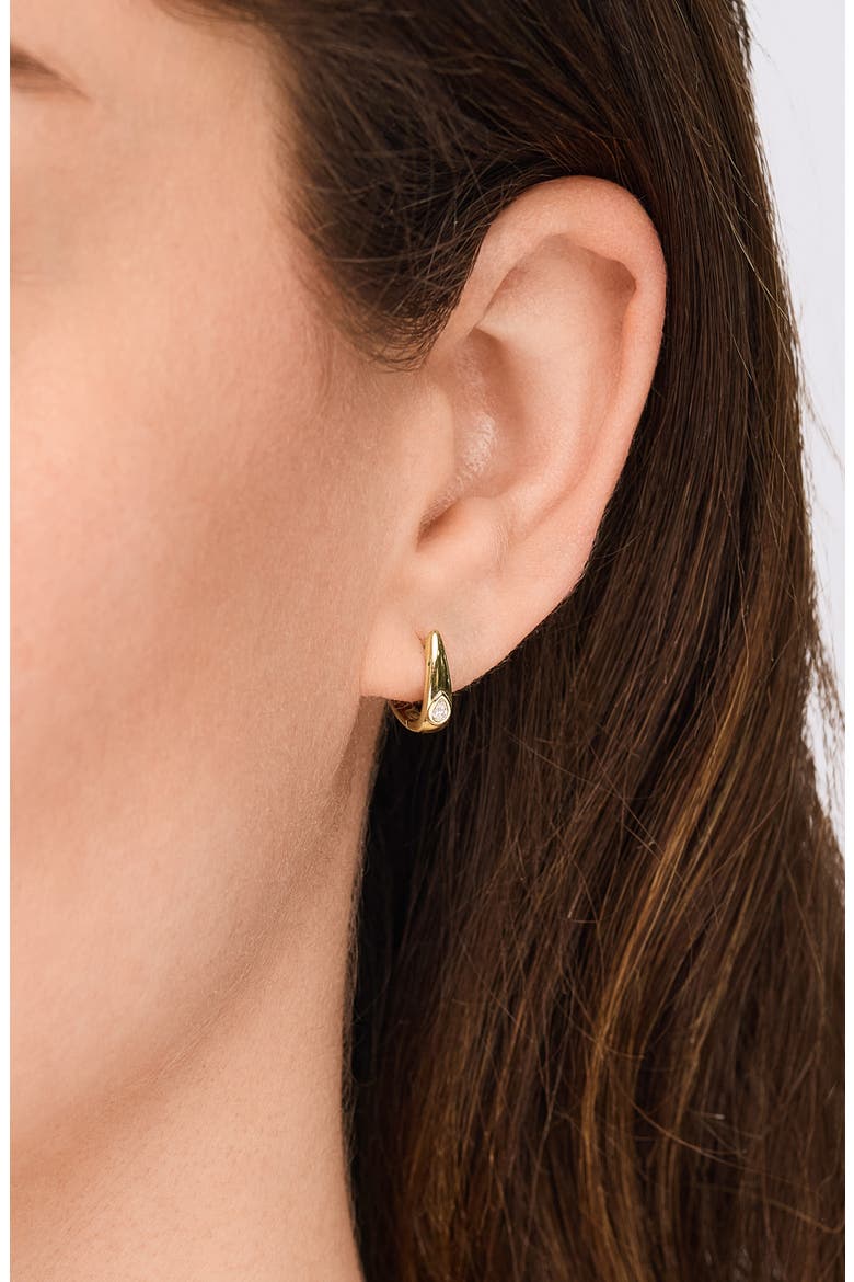 18K Gold Monaco 12mm Diamond Huggie Earrings, Alternate, color, 18K YELLOW GOLD