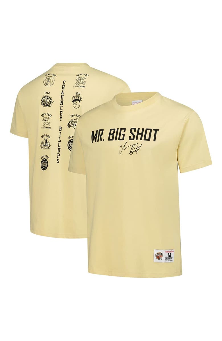 Mitchell & Ness Men's Mitchell & Ness Chauncey Billups Cream Detroit Pistons Premium T-Shirt, Alternate, color, Cream