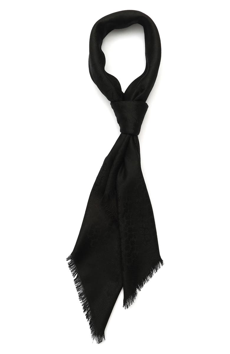Kate Spade New York yarn-dye floral square scarf, Alternate, color, Black