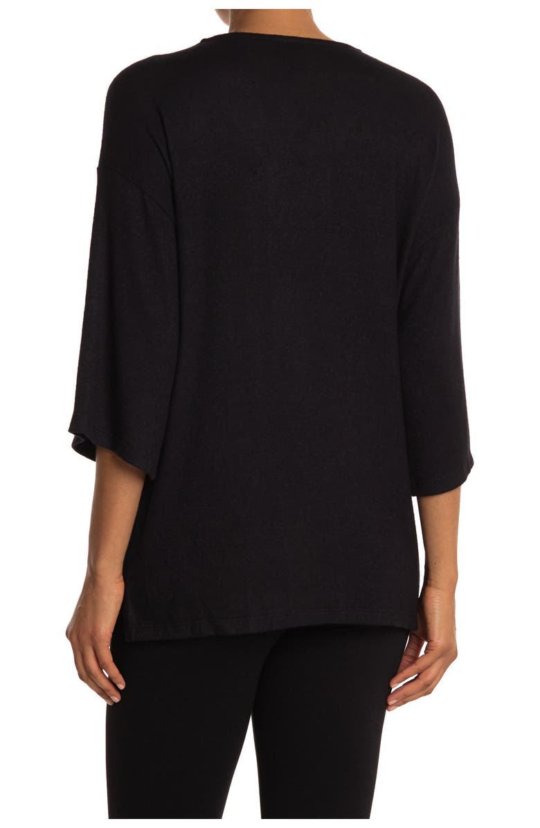 Bobeau Brushed Knit 3/4 Sleeve Poncho Sweater, Alternate, color,