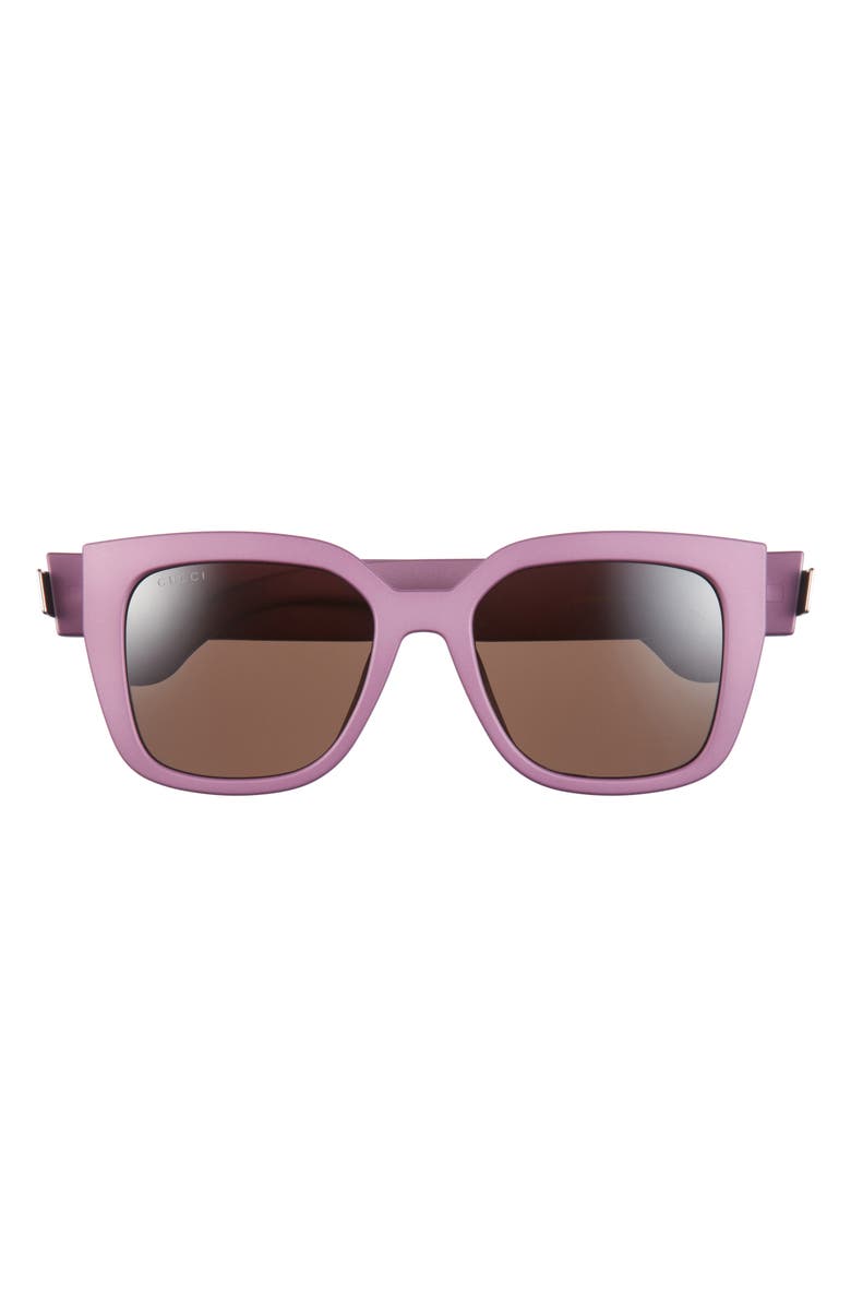 Gucci 54mm Square Sunglasses, Main, color, Violet Violet Brown