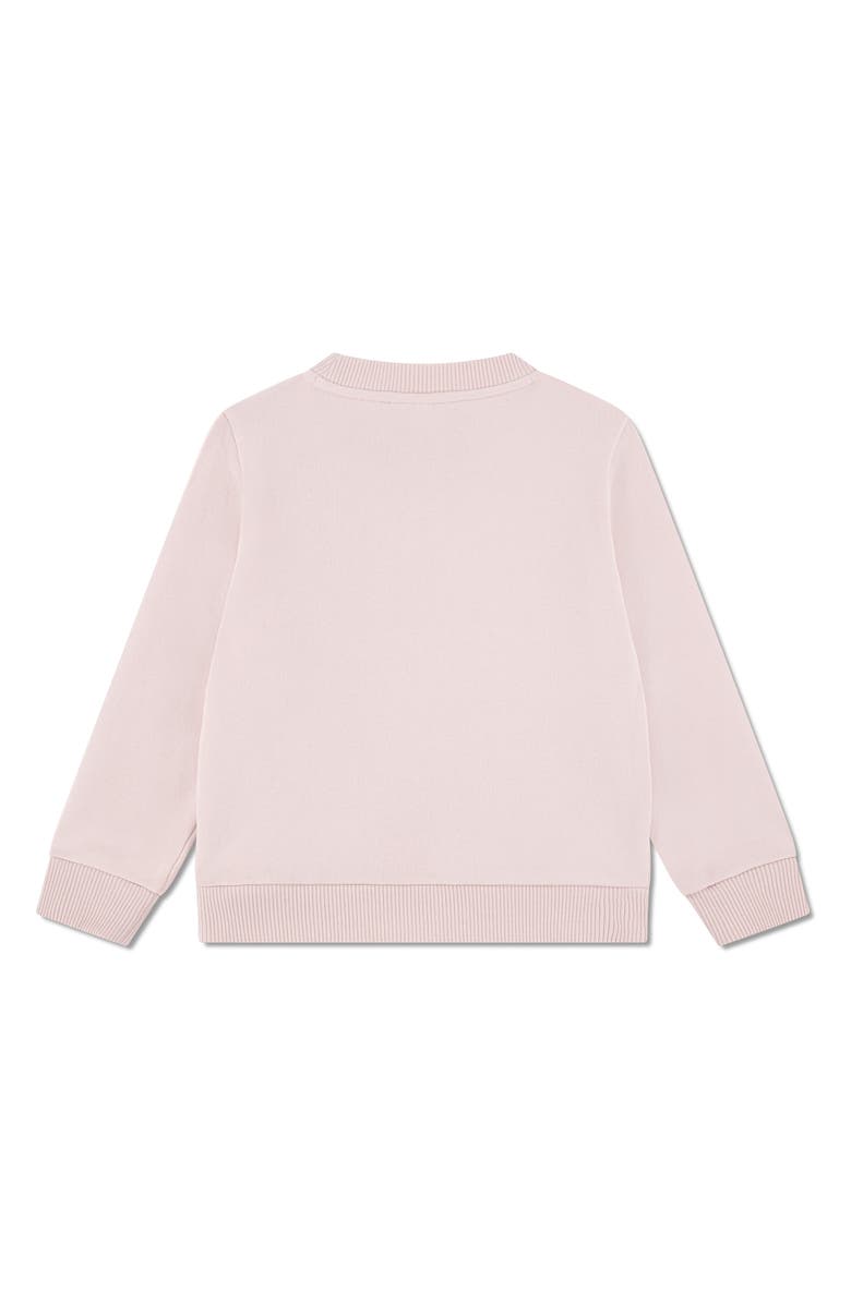 Lacoste Kids' Piqué Appliqué Crewneck Sweatshirt, Alternate, color, Pink