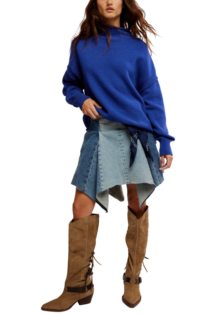 Free People Torres Turtleneck Sweater, Alternate, color, Skipper Blue