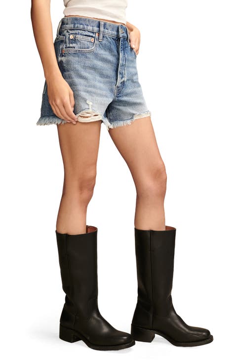 High Waist Denim Mom Shorts (Sail Away)