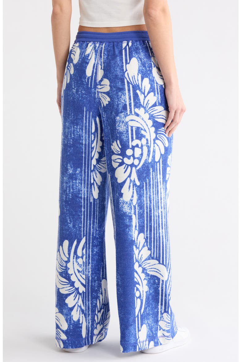 One Above Floral Wide Leg Cotton Blend Pants, Alternate, color, ELECTRIC SHOCK