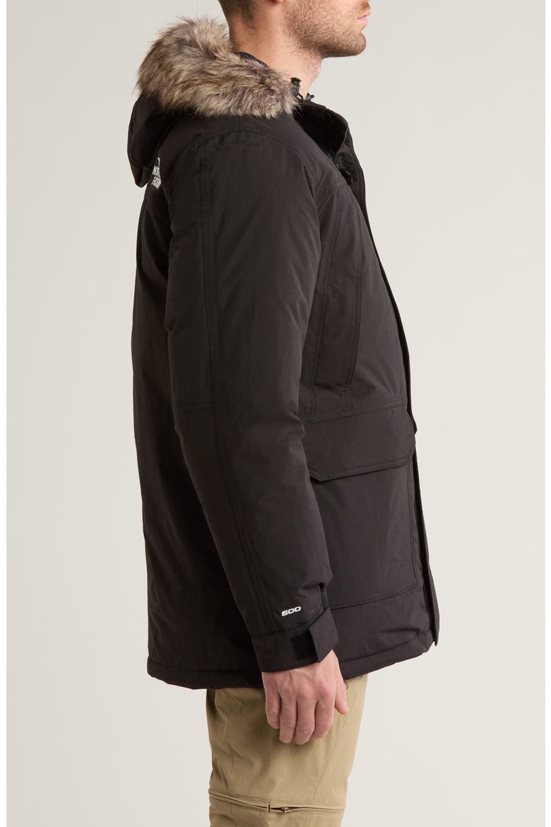 McMurdo Waterproof 600 Fill Power Hooded Down Parka with Faux Fur Trim, Alternate, color, TNF BLACK-NPF
