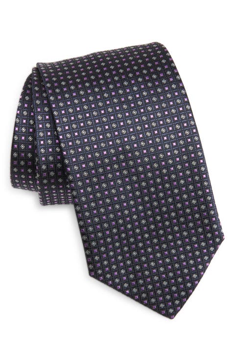 Geometric Silk Jacquard Tie