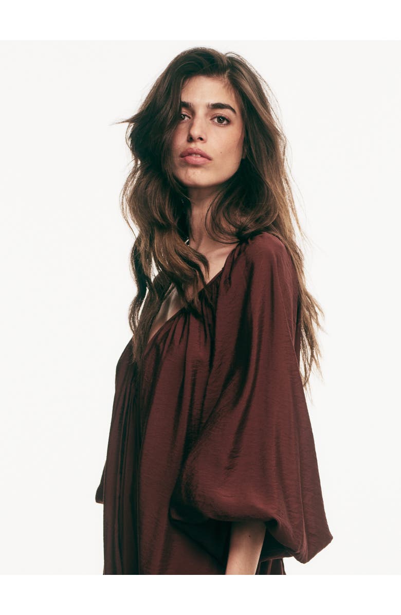 H&M Oversized Tunic Dress, Alternate, color, Dark Brown