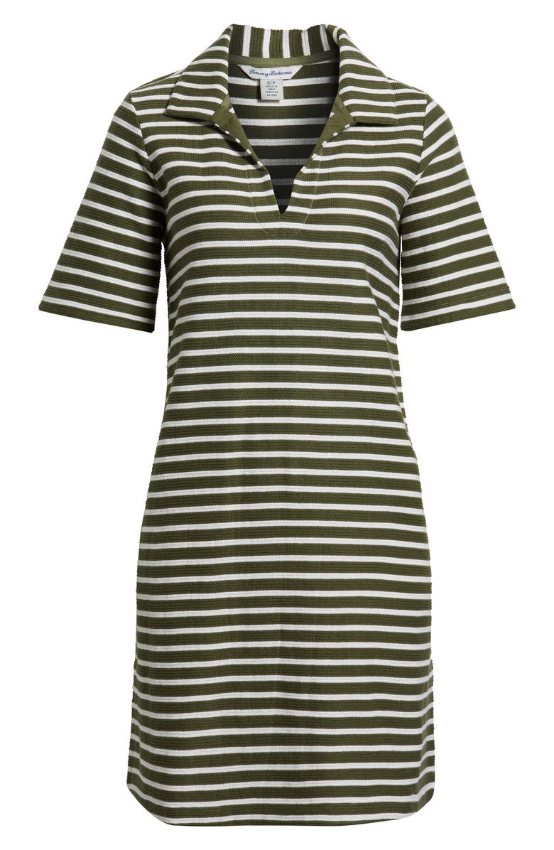 Tommy Bahama Waterfront View Stripe Polo Dress, Alternate, color, Dark Fern