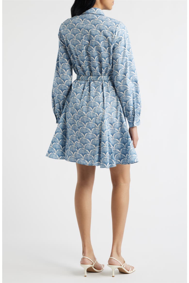Fan Print Belted Button-Up Shirtdress, Alternate, color, IVORY MULTI