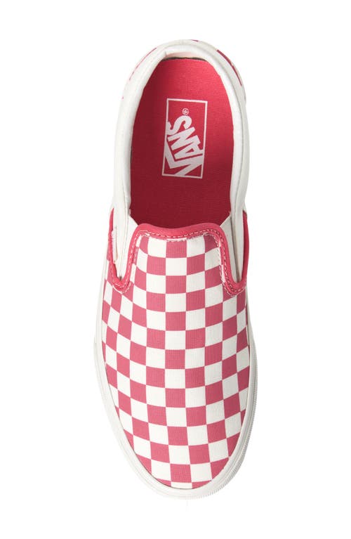 Vans Classic Slip On Sneakers Checkerboard Rhinestone Red In Red