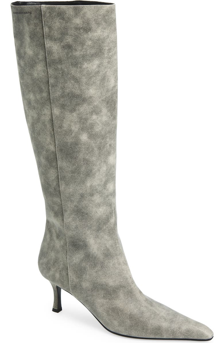 Alexander Wang Vera Tube Pointed Toe Boot, Main, color, Black Crackle Grey