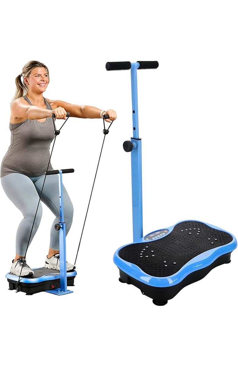 Lifepro TrimLite Vibration Plate Exercise Machine with Handlebars for Full Body Fitness, Main, color, Blue