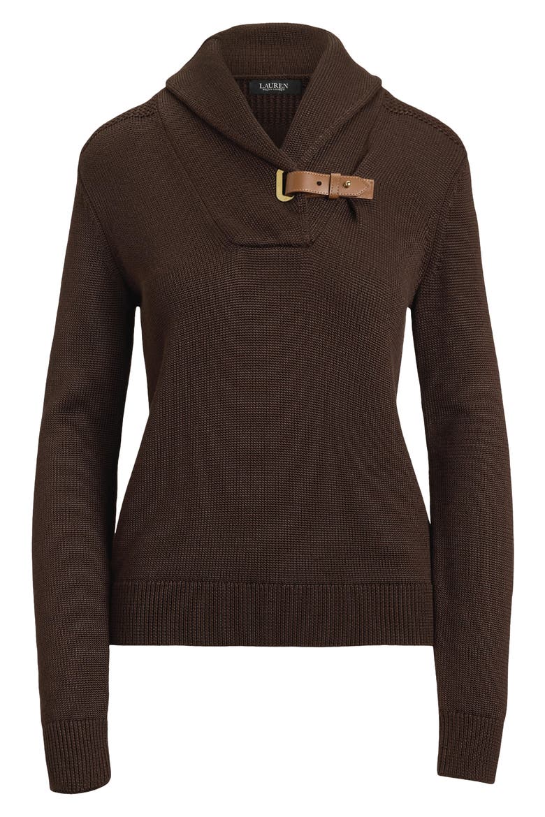 Shawl Collar Sweater, Alternate, color, BROWN