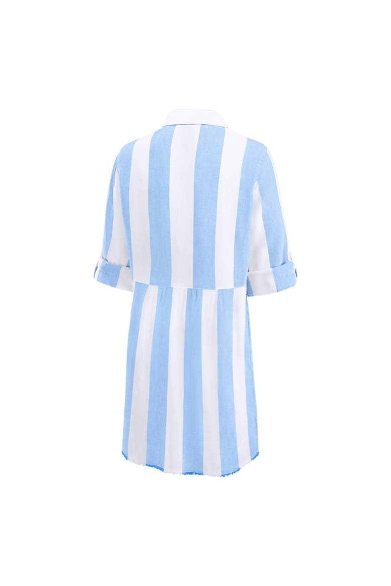Women's Tommy Bahama  Blue Chicago Cubs Rugby Beach Boyfriend Full-Button Top, Alternate, color, Blue