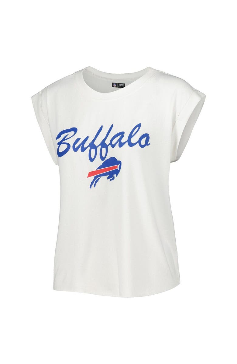 CONCEPTS SPORT Women's Concepts Sport White/Cream Buffalo Bills Montana Knit T-Shirt & Shorts Sleep Set, Alternate, color, 