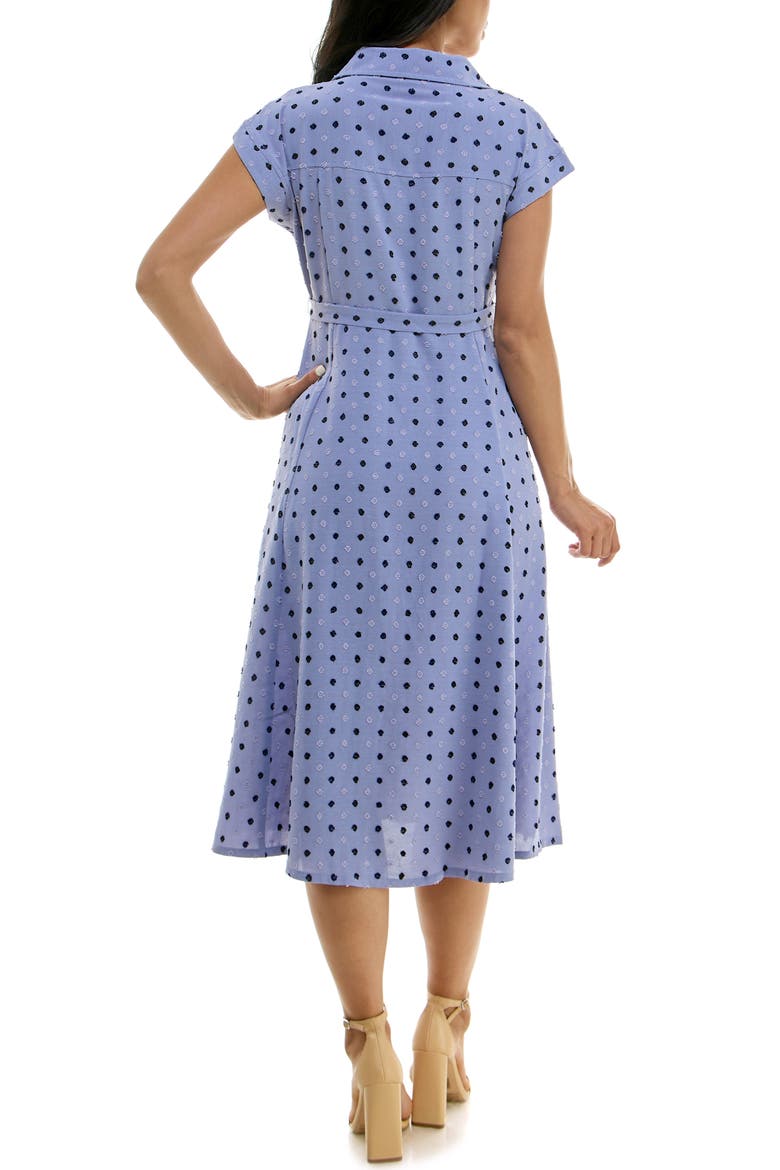 Swiss Dot Cap Sleeve Midi Shirtdress, Alternate, color, SOFT PERI MULTI