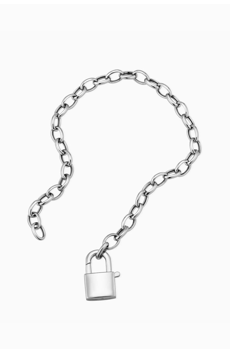 Oradina Sterling Silver Lock it Up Connector Clasp Bracelet, Alternate, color, Silver