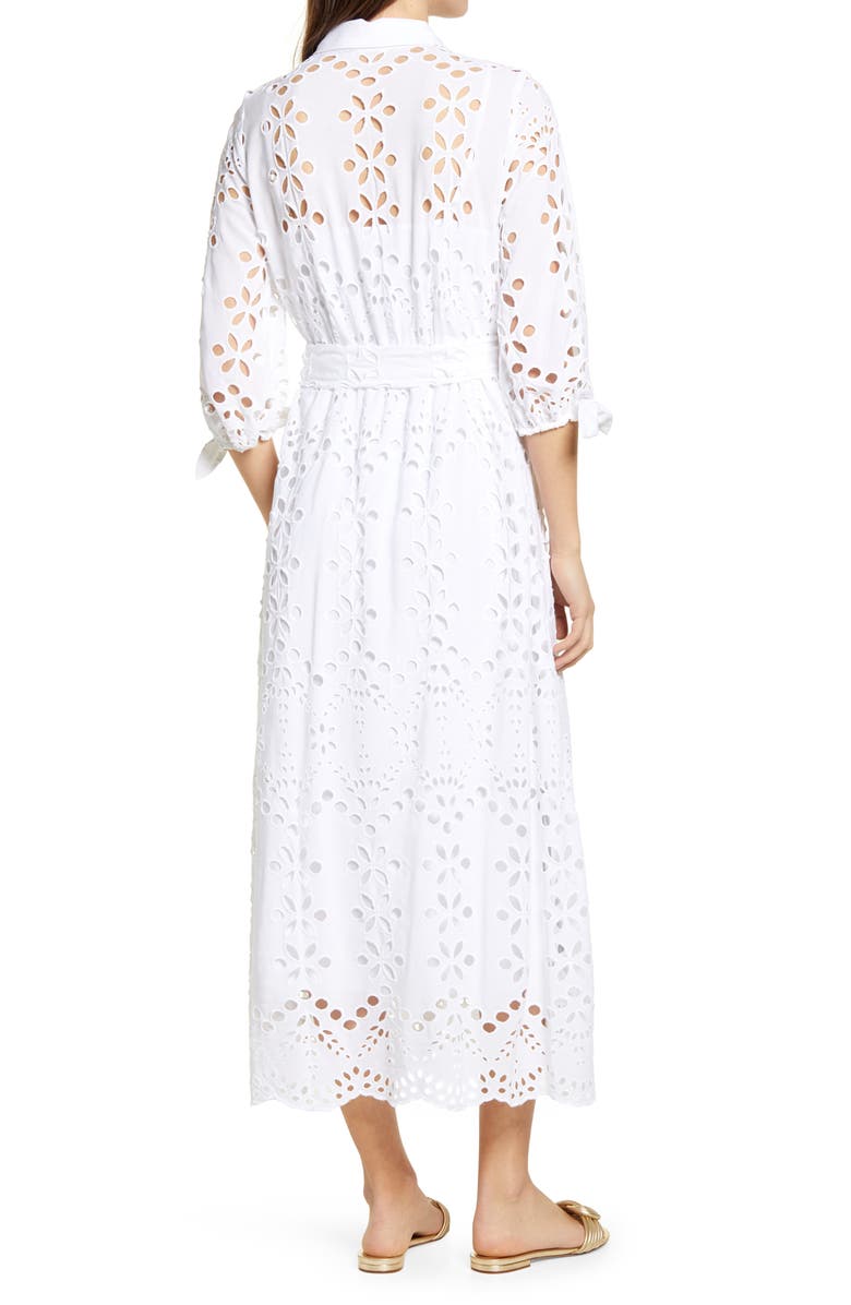 Lilly Pulitzer<sup>®</sup> Amrita Eyelet Embroidered Shirtdress, Alternate, color,