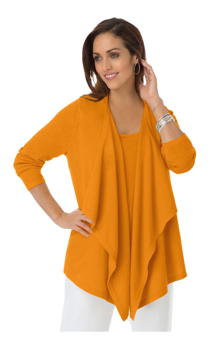 Jessica London Flyaway Cardigan, Main, color, Rich Gold