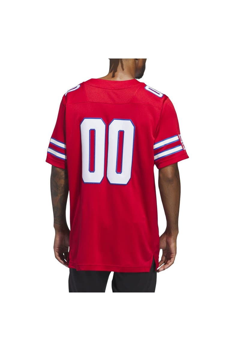 Men's adidas #00 Red Kansas Jayhawks  Alternate Premier Jersey, Alternate, color, Red