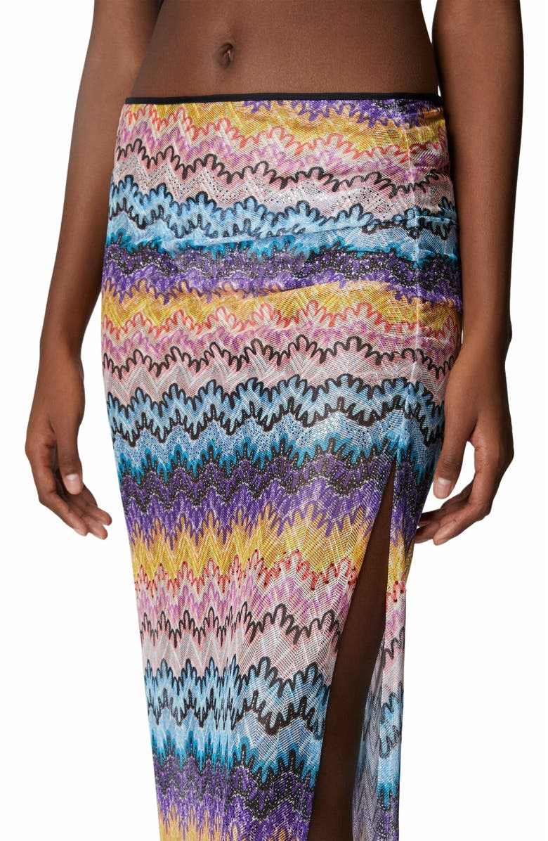Missoni Long Printed Lace Skirt With Zig Zag Pattern, Alternate, color, Multicoloured