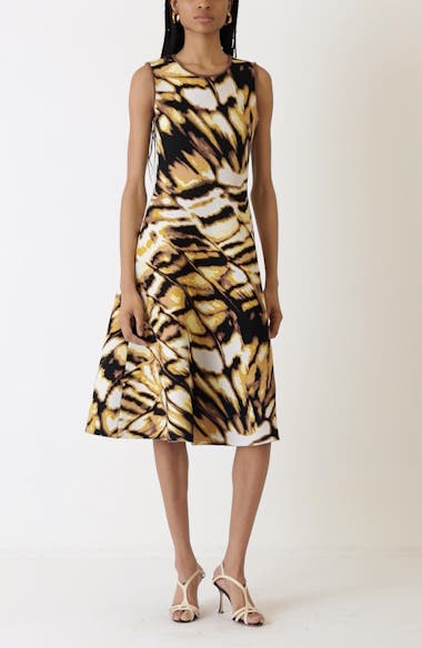 Oscar de la Renta Abstract Butterfly Jacquard Fit & Flare Dress | Nordstromrack Oscar de la Renta Abstract Butterfly Jacquard Fit & Flare Dress | Nordstromrack