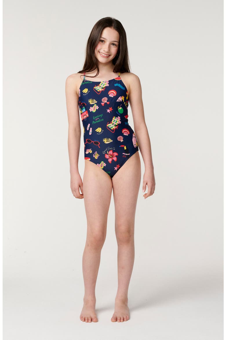 Kids' Island Time One-Piece Swimsuit, Alternate, color, NAVY