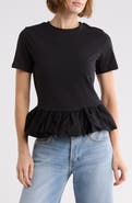 French Connection Peplum Bubble Hem T-Shirt