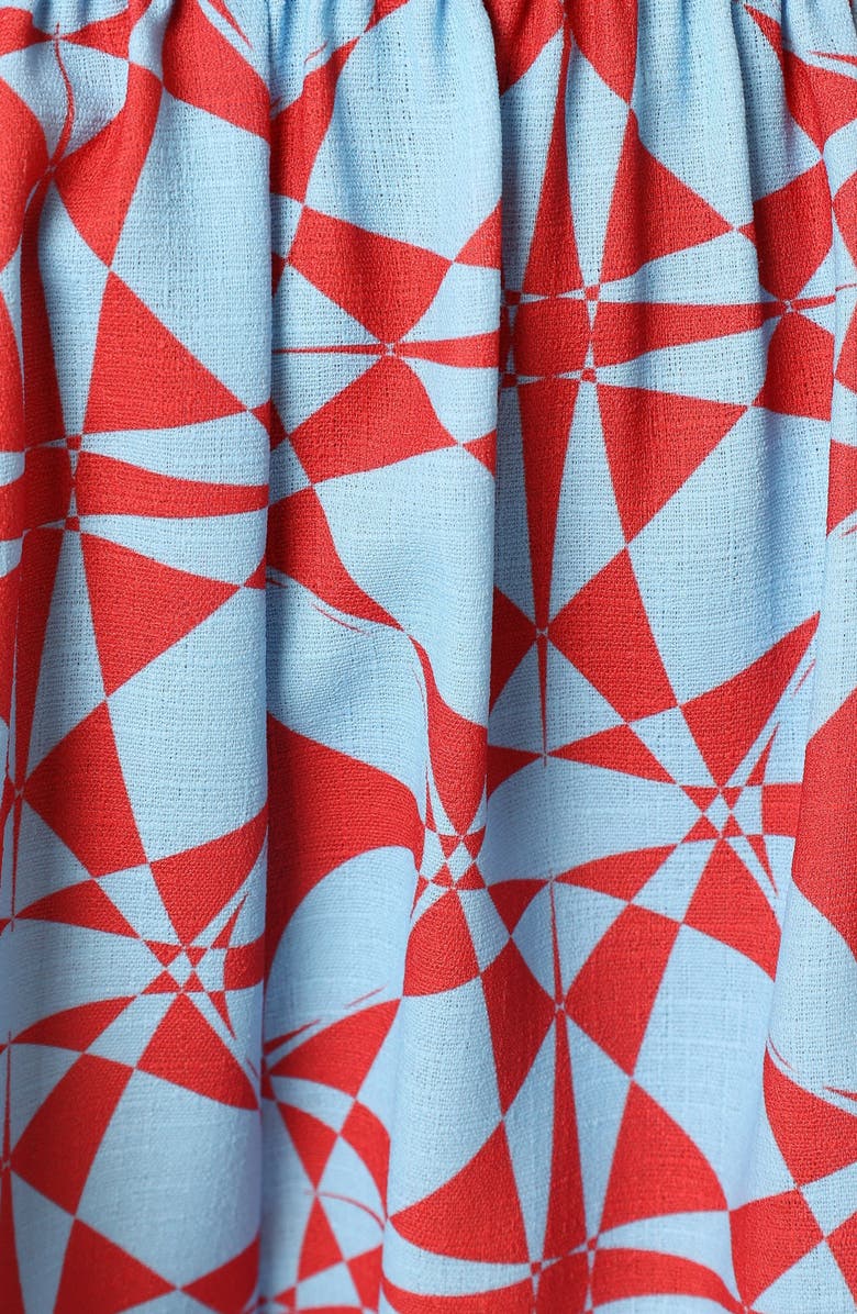 Petal & Pup Gretel One-Shoulder Crop Top & Shorts Set, Alternate, color, Blue Red