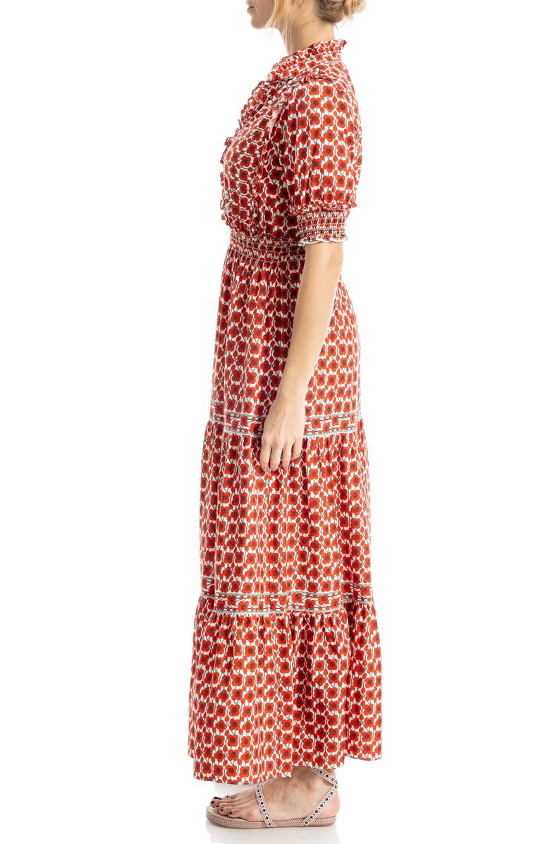 Max Studio
 Floral Puff Sleeve Tiered Midi Dress main image 1