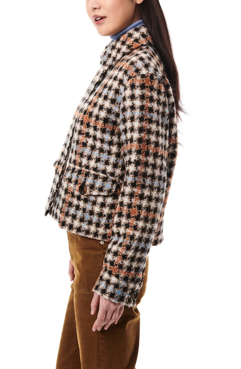 Bernardo Houndstooth Tweed Trucker Jacket, Alternate, color,