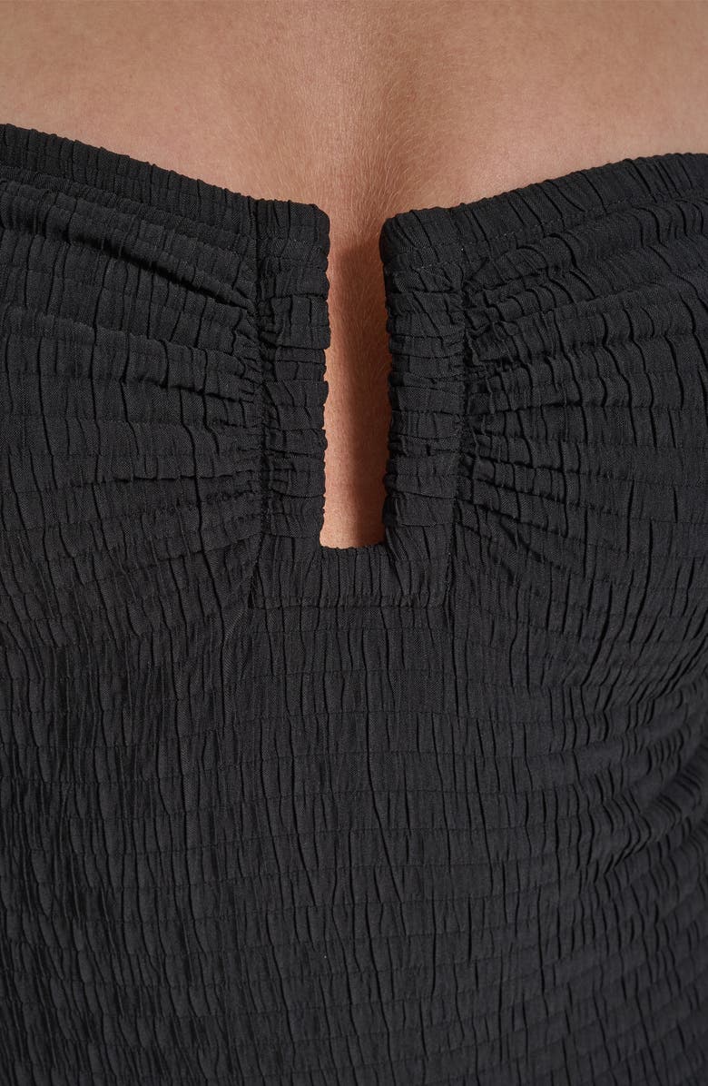DKNY U-Wire Bandeau One-Piece Swimsuit, Alternate, color, Black Texture