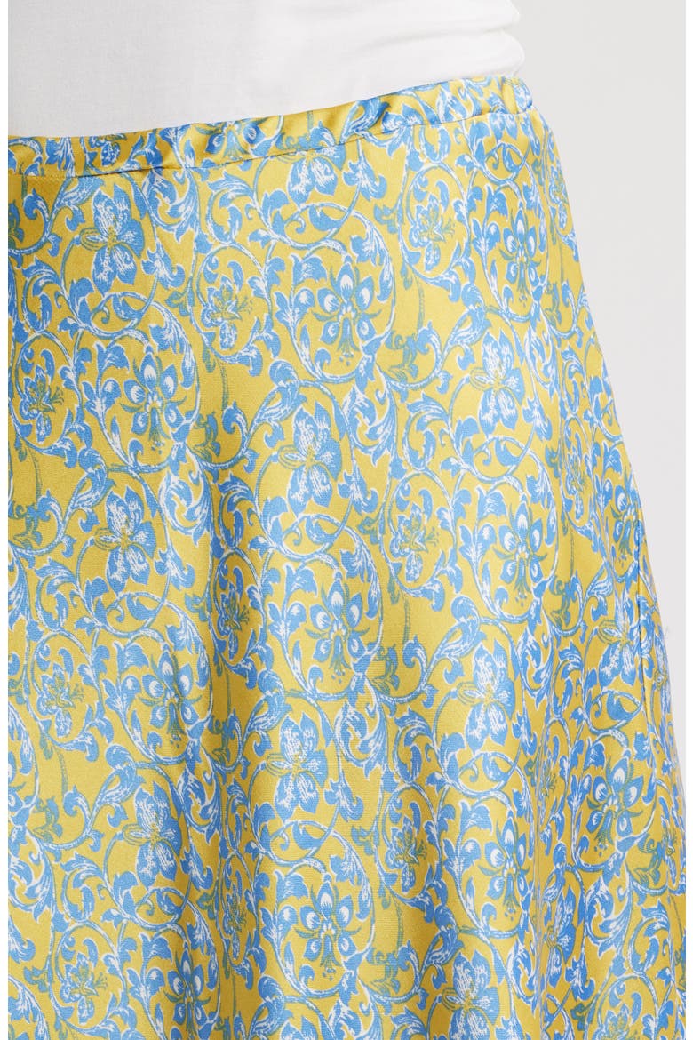 Bias Cut Satin Maxi Skirt, Alternate, color, OCEAN/ DIJON