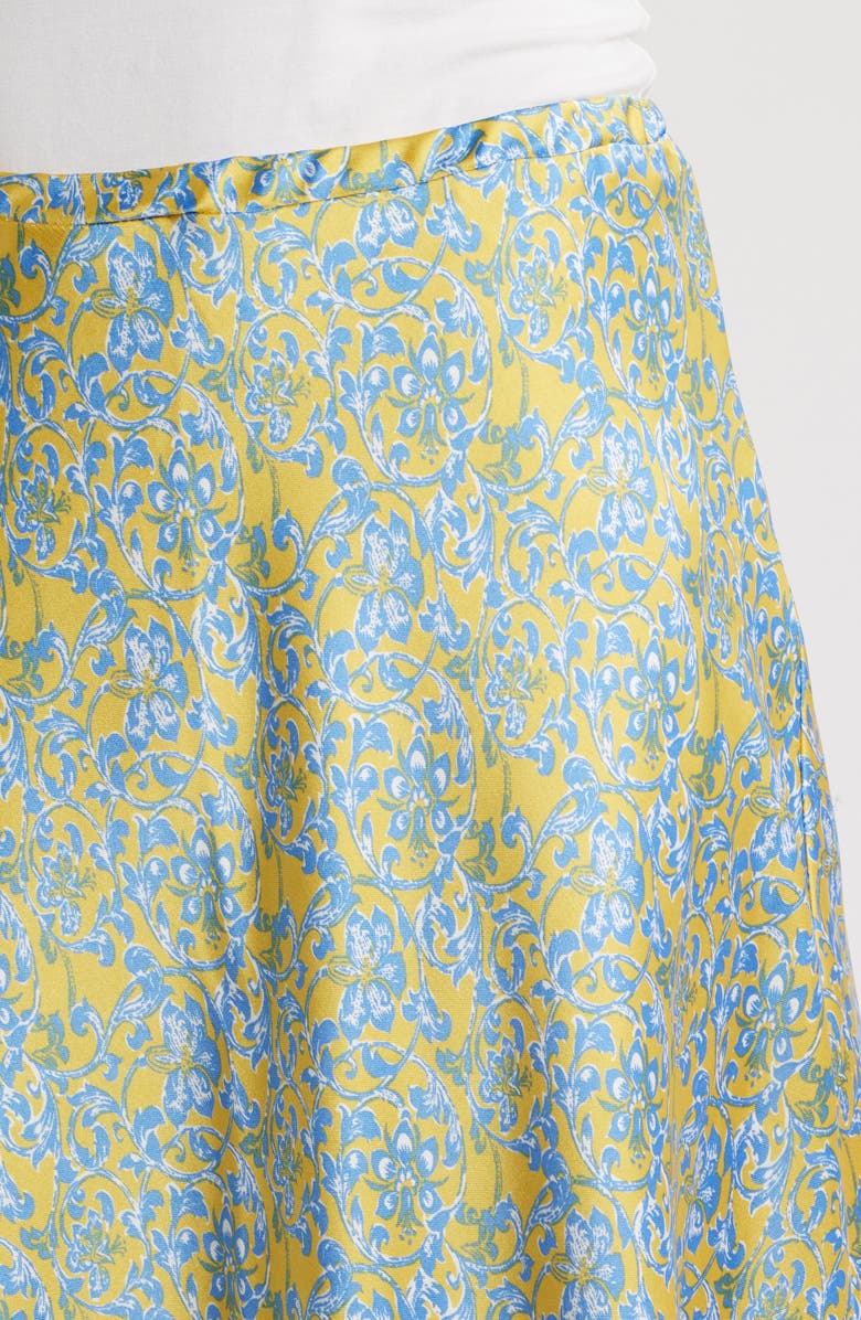 CITY BLUES Bias Cut Satin Maxi Skirt, Alternate, color, Ocean/ Dijon