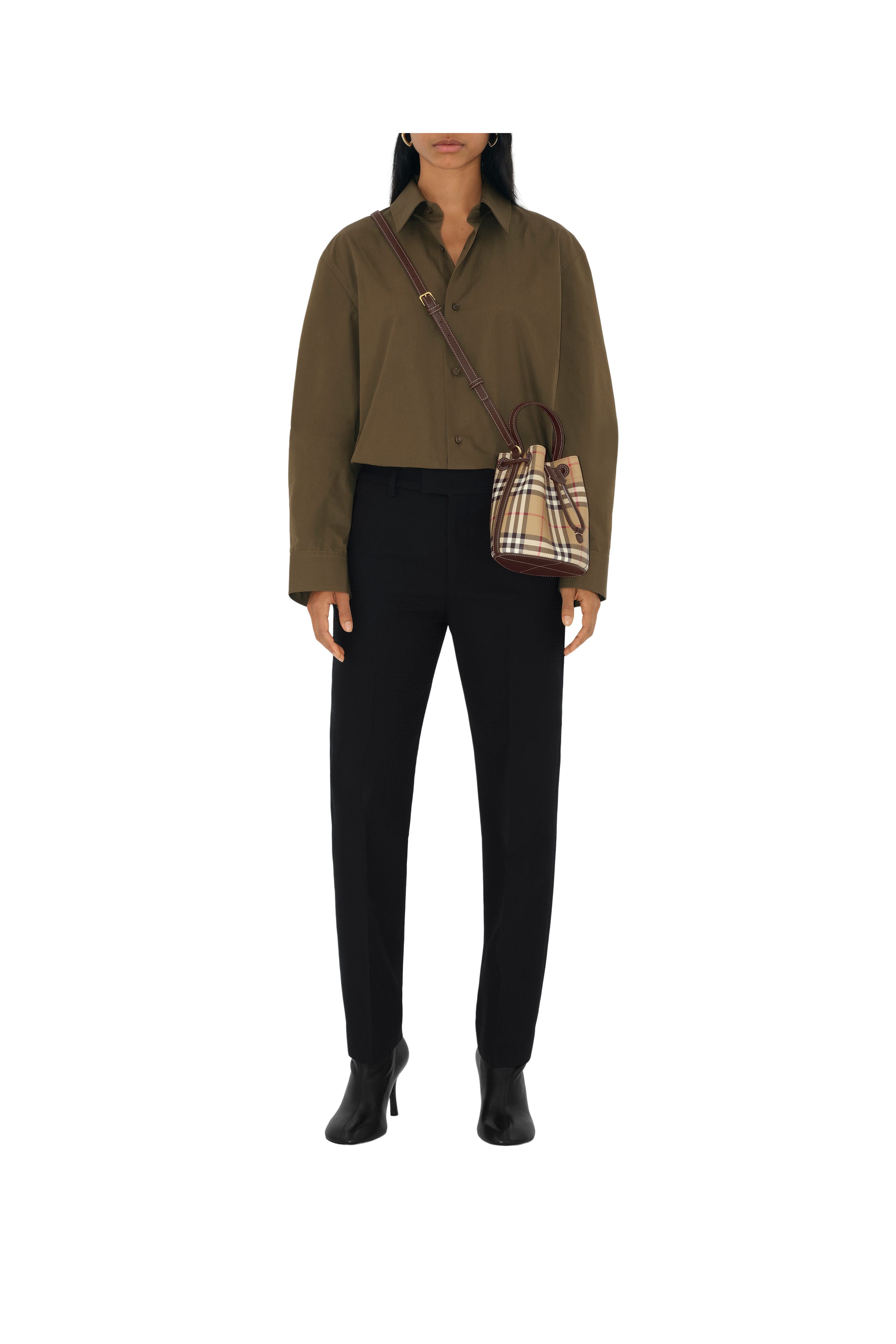 Burberry Mini Check Bucket Bag, Alternate, color, 