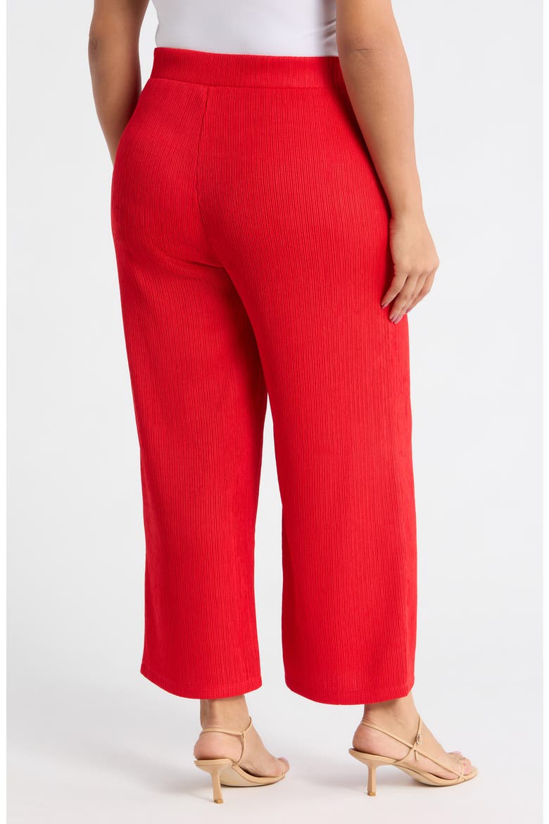Crinkle Pull-On Ankle Wide Leg Pants, Alternate, color, BEGONIA RED
