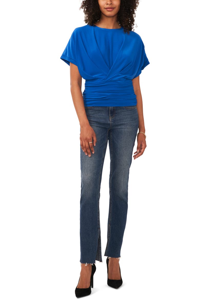 Vince Camuto Pleat Waistband Top, Alternate, color, Neptune