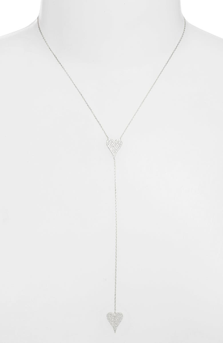 SHYMI Double Pavé Heart Y-Necklace, Alternate, color, 