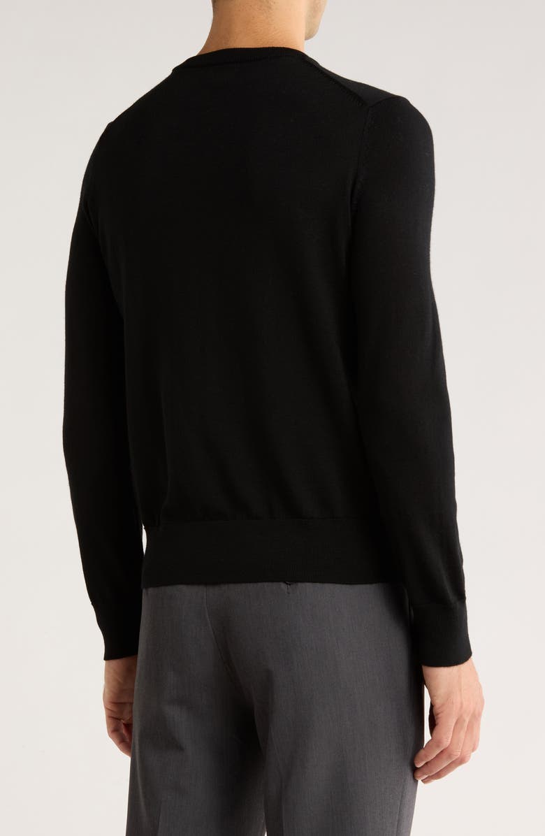 Brooks Brothers Wool Crewneck Sweater, Alternate, color, Black