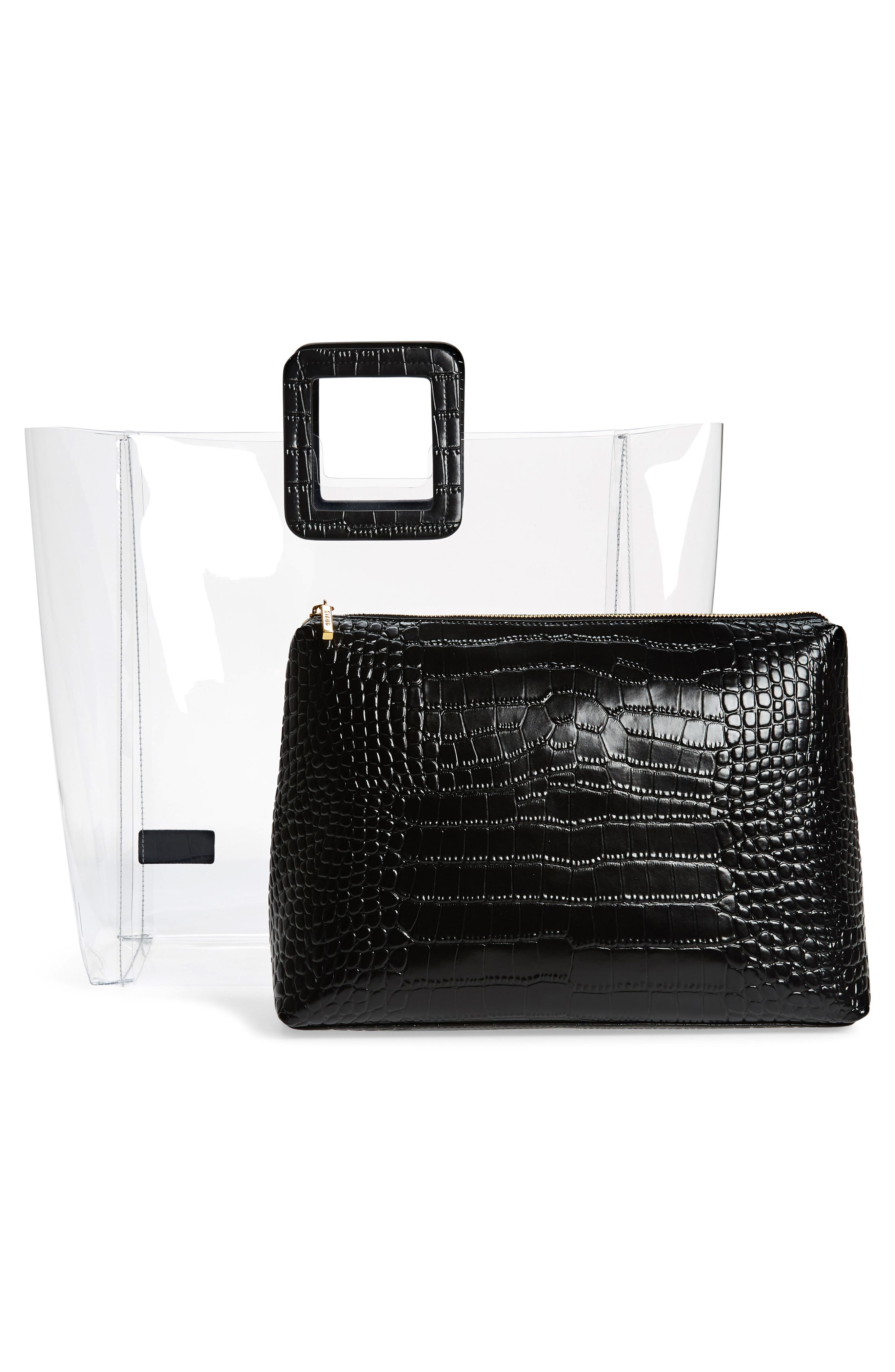 STAUD Large Shirley Transparent Handbag, Alternate, color, 