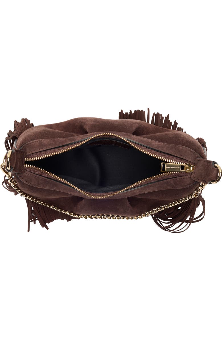 Stuart Weitzman Crescent Fringe Crossbody Bag, Alternate, color, Hickory